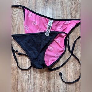 PINK Victoria's Secret Black Essential Side-Tie Bikini Bottom